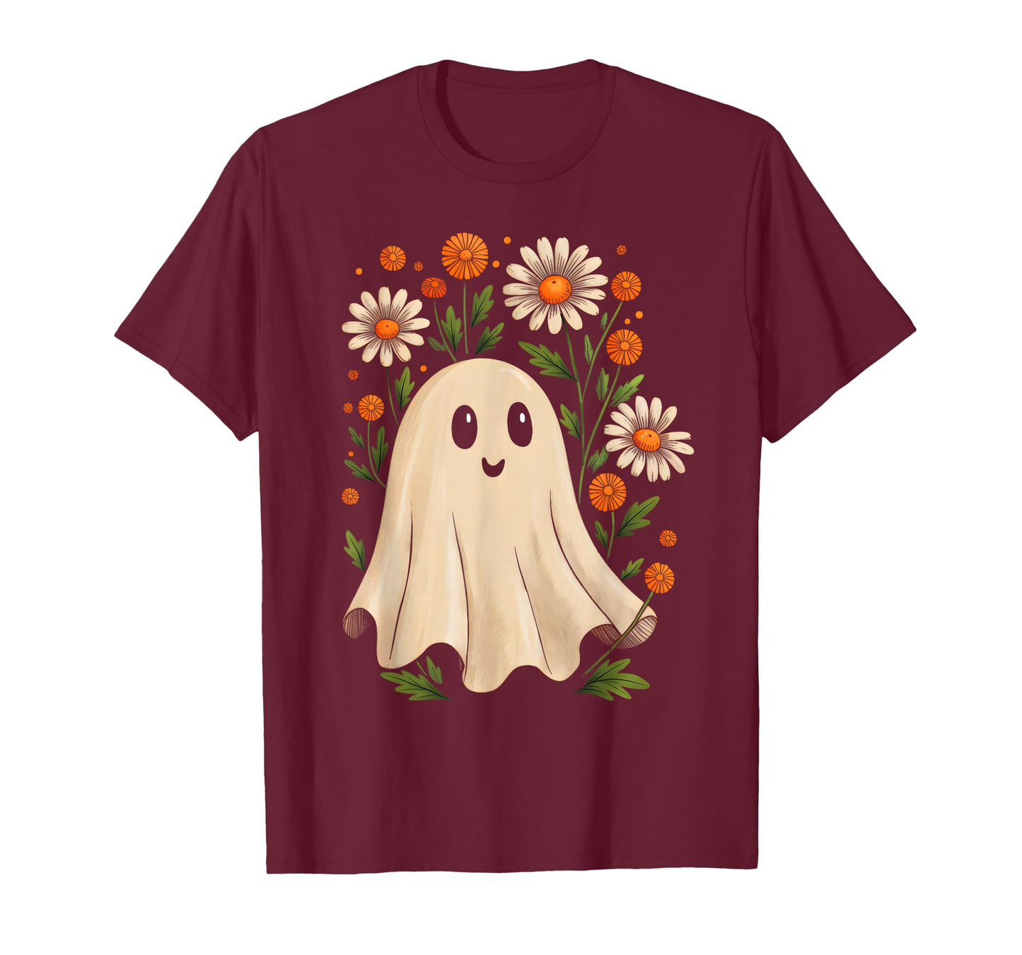 Vintage Floral Ghost Halloween Costume Women Girls Kids T-Shirt