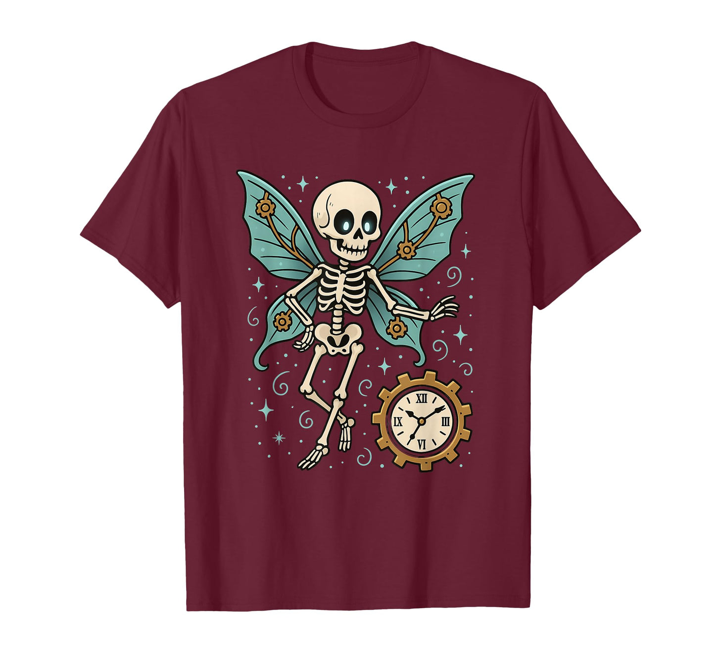 Steampunk Skeleton Fairy with Clock T-Shirt