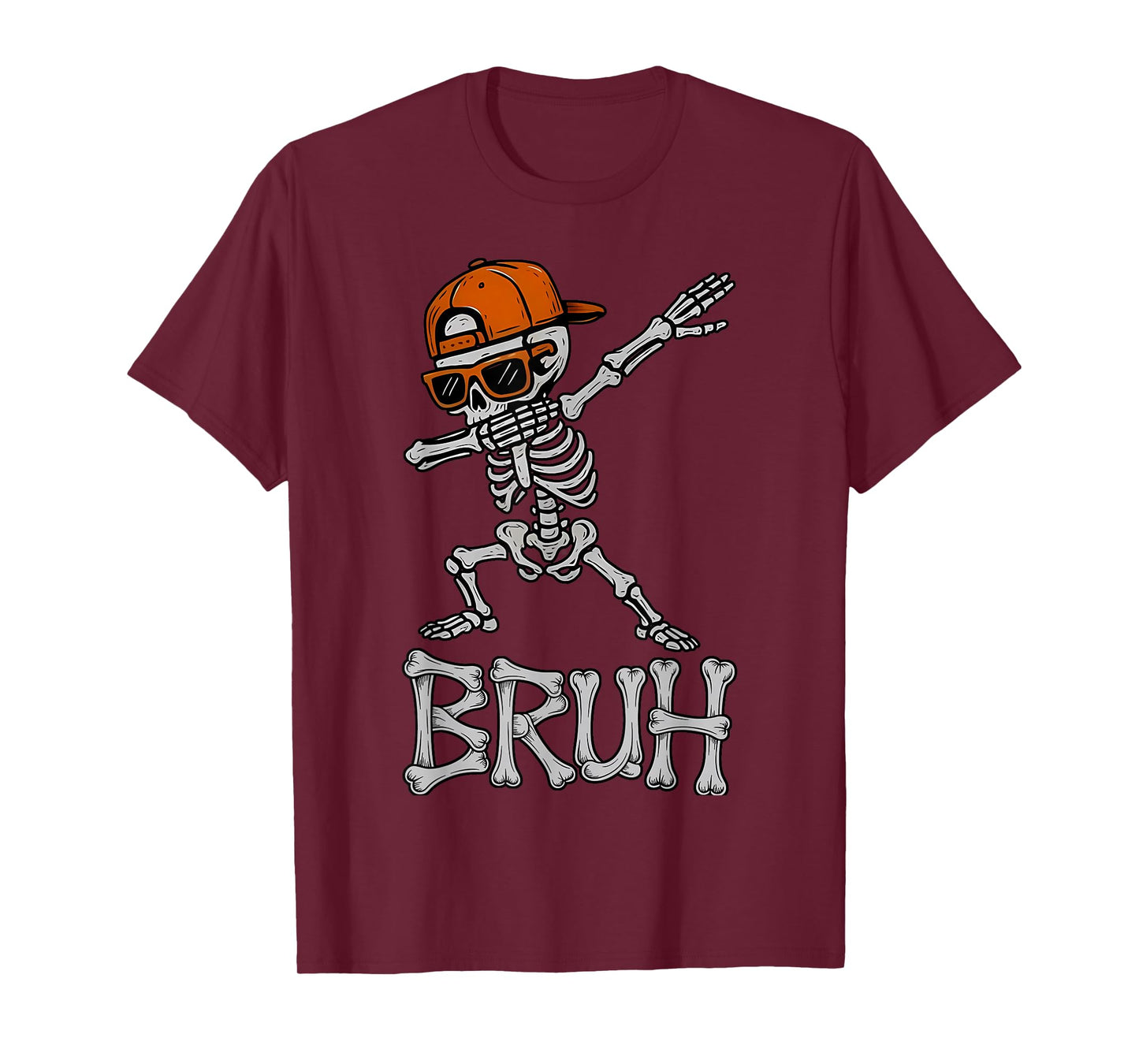 Bruh Halloween Skeleton Dabbing for Mens Boys Toddlers Kids T-Shirt