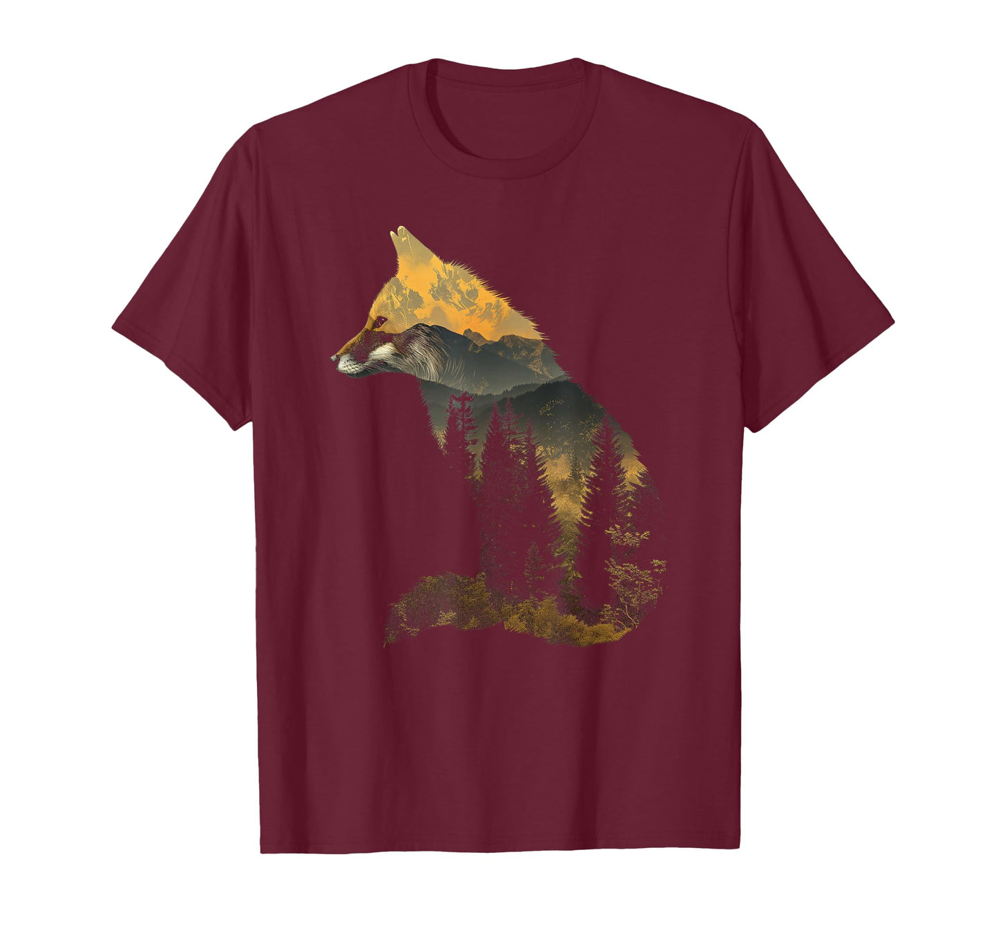 Fox Forest Nature Lover Mountains Hiking Camping Bushcraft T-Shirt