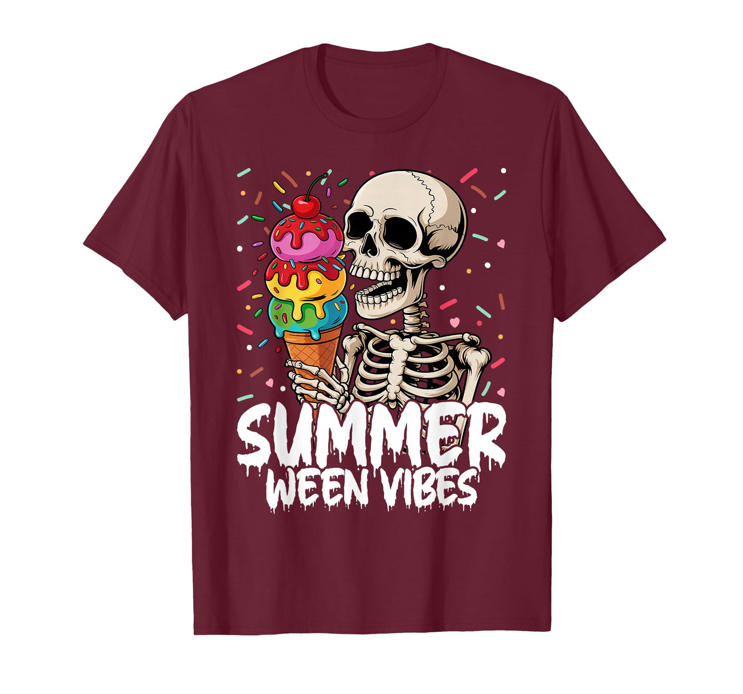 Summerween Summer Halloween Funny Skeleton Ice Cream Party M T-Shirt