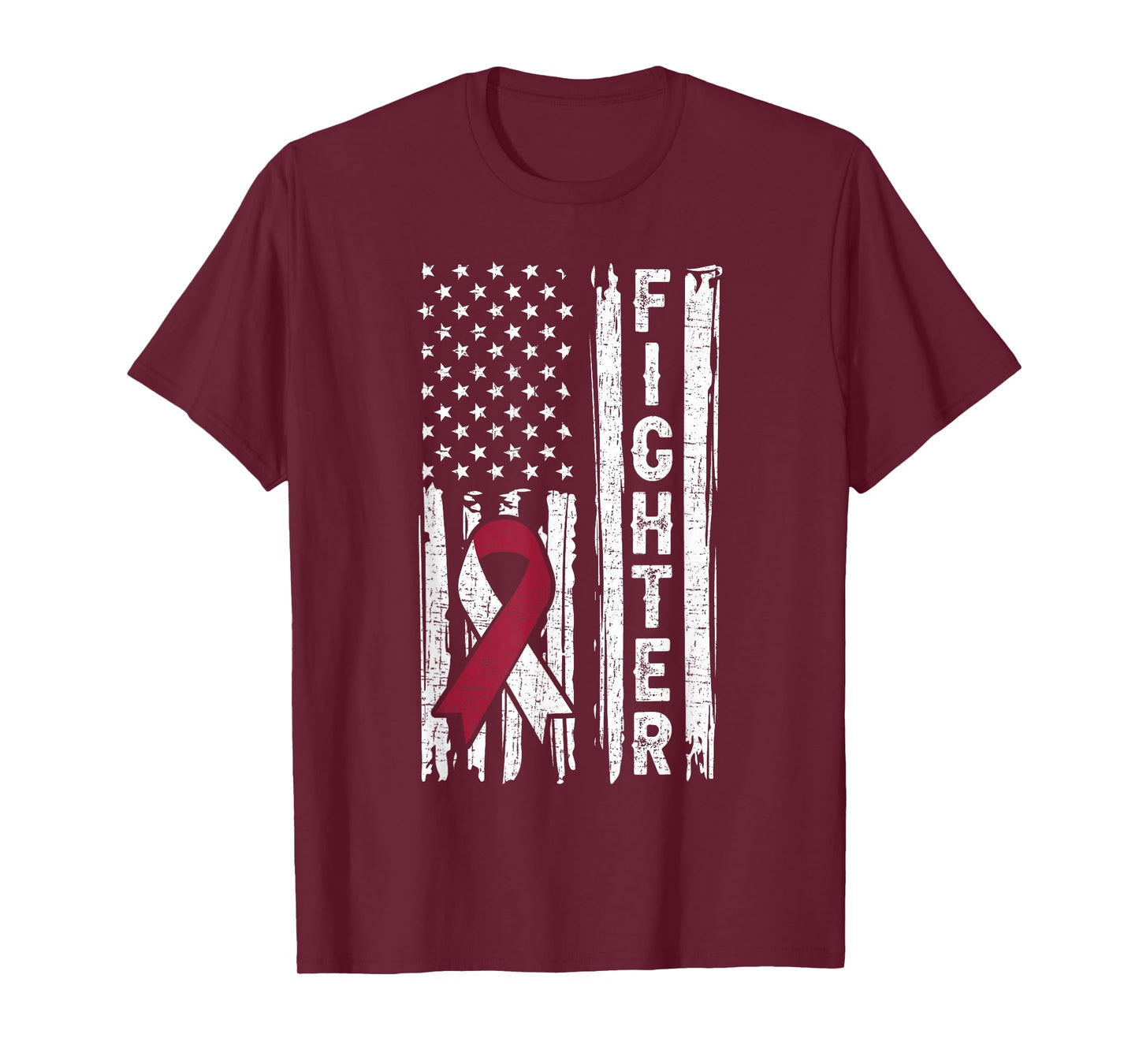 Head And Neck Cancer Patient Fighter Throat Oral Cancer Flag T-Shirt