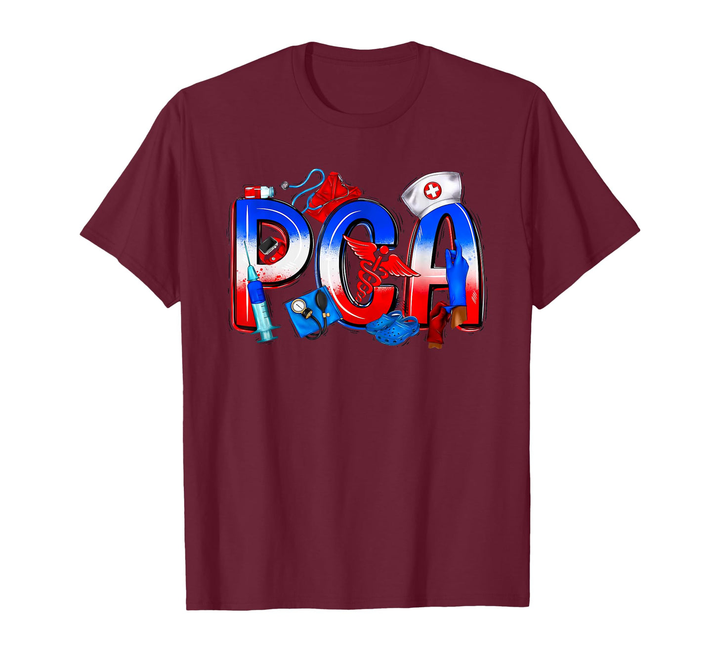 Cute Patriotic Us Flag Pca 4th of July National Nurse 2025 T-Shirt