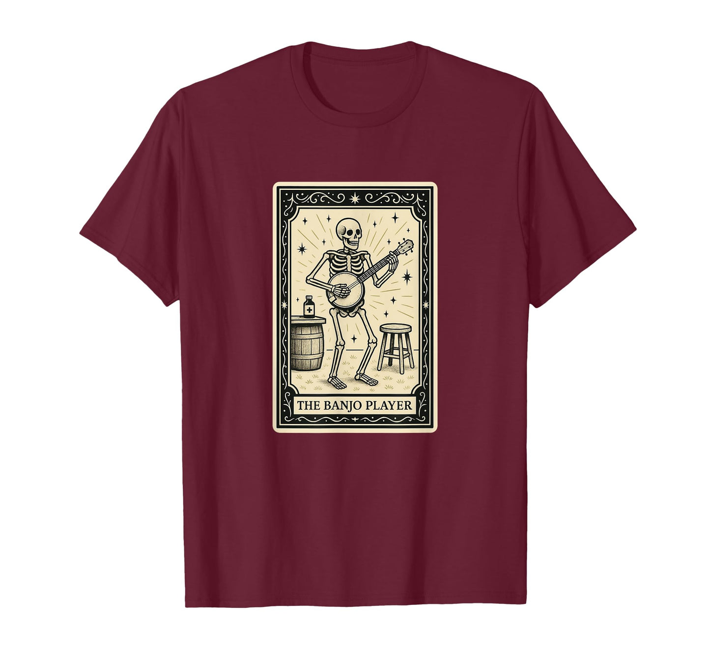 Banjo Player Tarot Card - Halloween Spooky Gothic Bluegrass T-Shirt