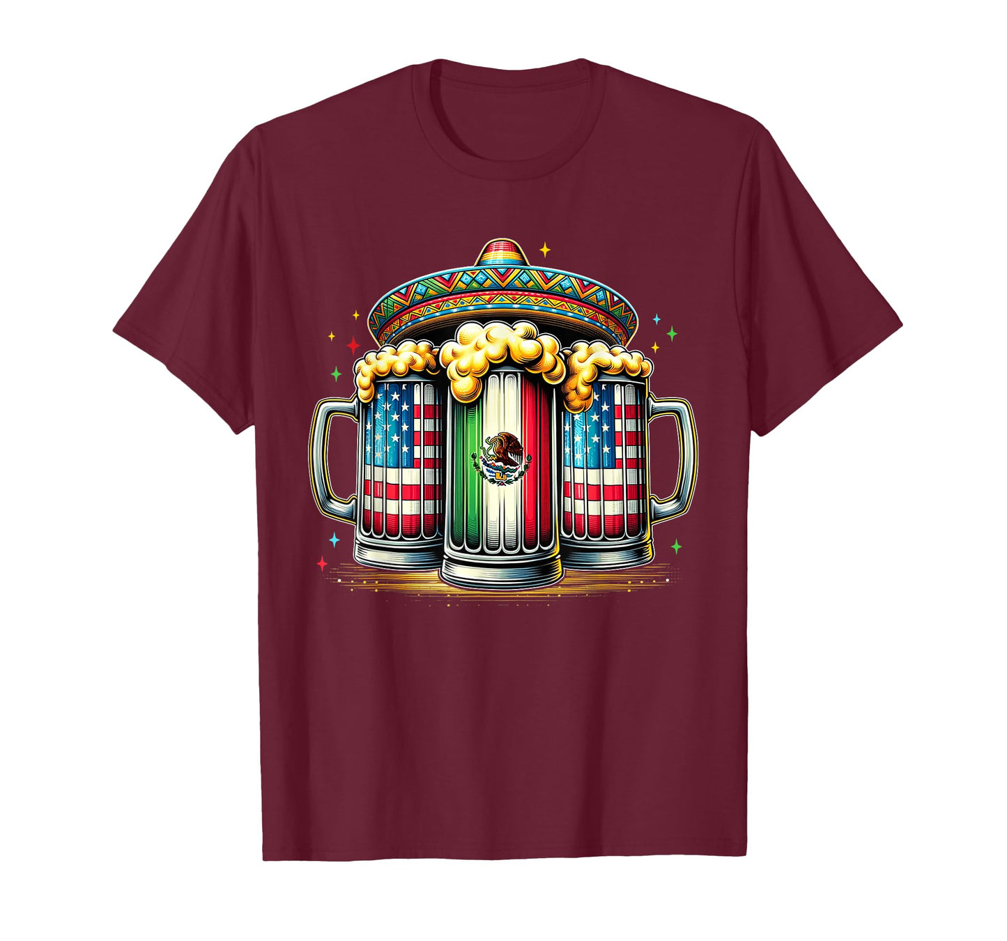 Beer Mexican USA Flag Cinco de Mayo Drinking Party Men Women T-Shirt