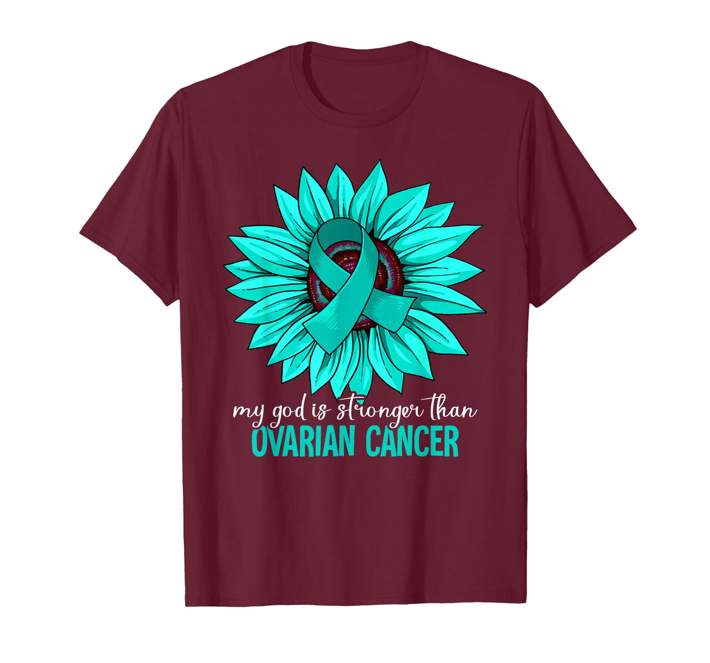 Ovarian Cancer Awareness Gift Unisex-Youth Awareness T-Shirt Black Small Modern Round Collar Short Sleeve Classic Fit