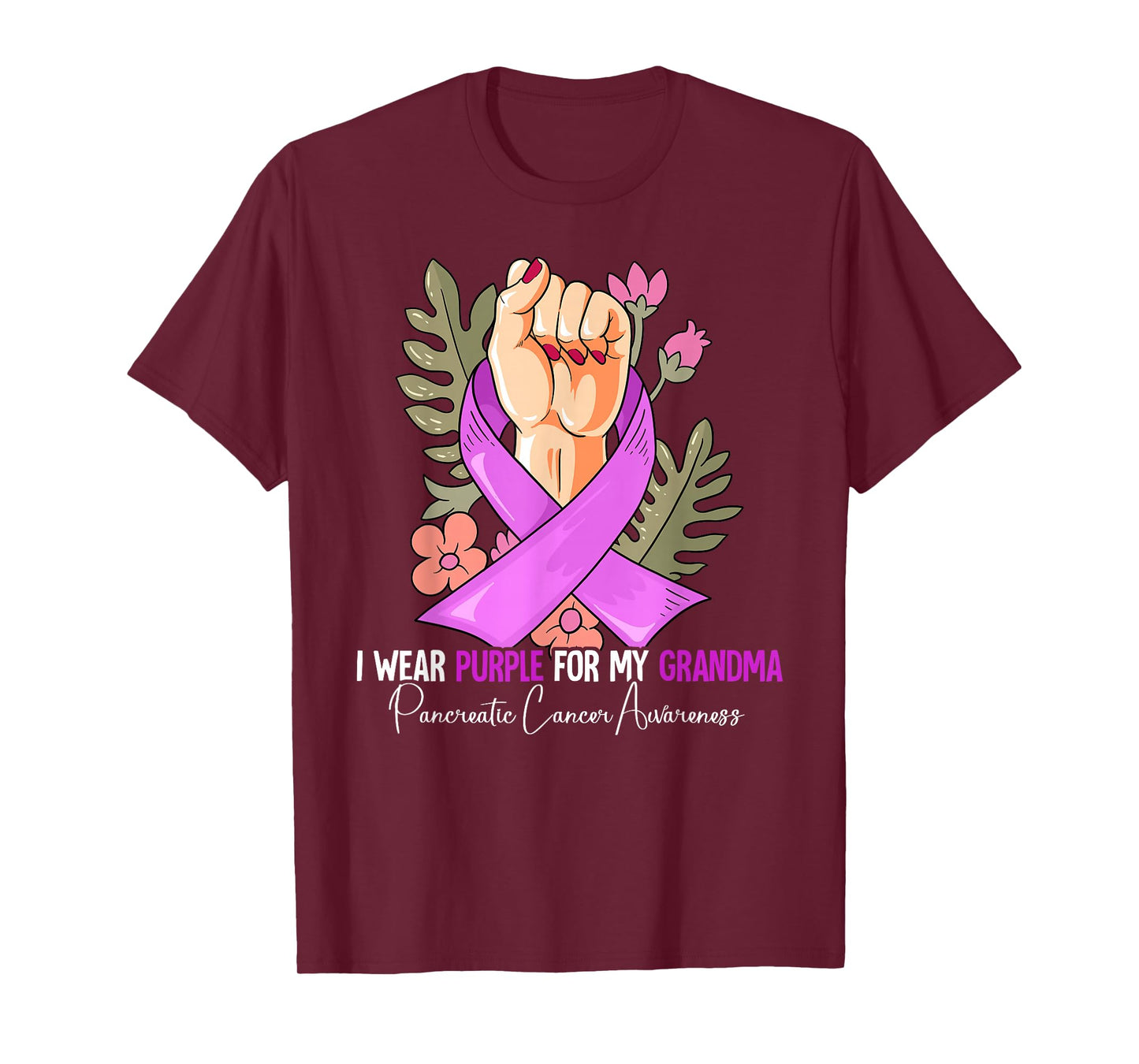 I Wear Purple For My Grandma Pancreatic Cancer Awareness T-Shirt