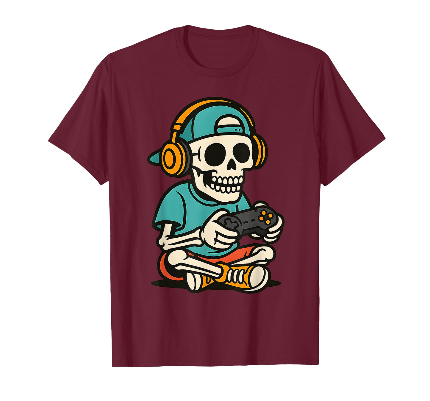 Halloween Skeleton Gamer Funny Skeleton Costume Video Gaming T-Shirt