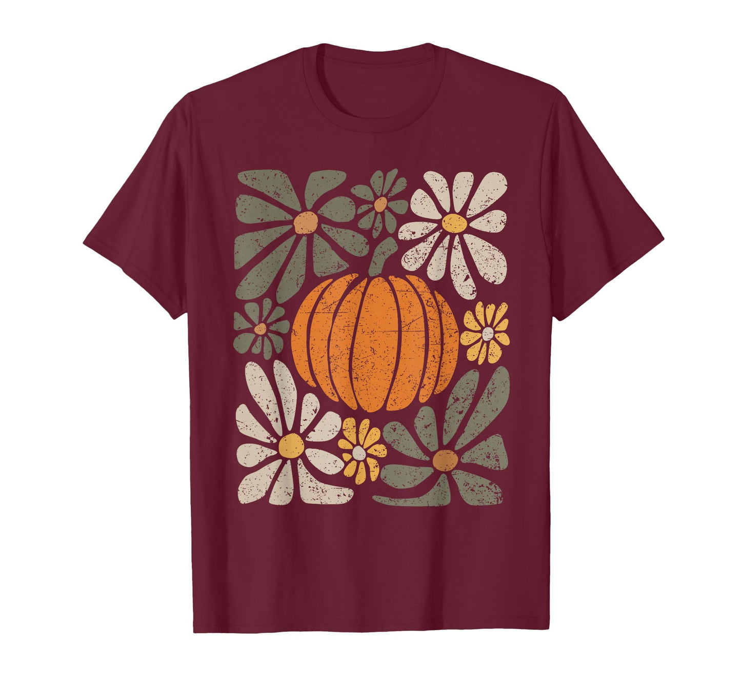 Wildflower Pumpkin Season Autumn Fall Leaves Thanksgiving T-Shirt