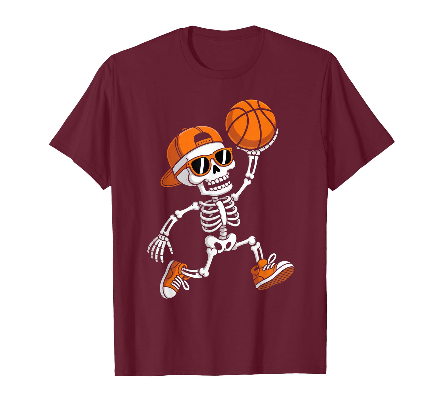 Skeleton Basketball Halloween Costume Boys Men Funny Sport T-Shirt