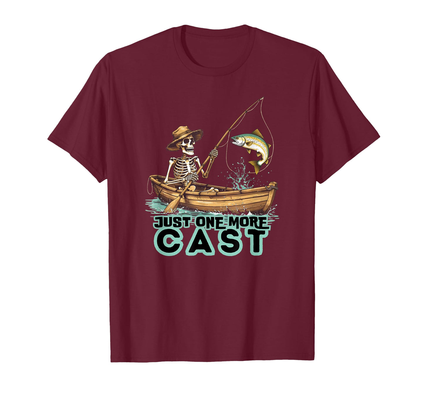 Funny Retro Skeleton Fisherman Fishing Trip T-Shirt