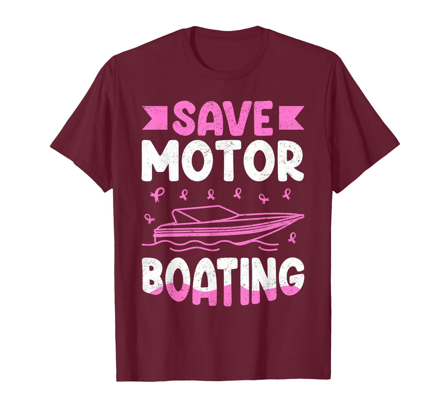 Save Motor Boating Breast Cancer T-Shirt
