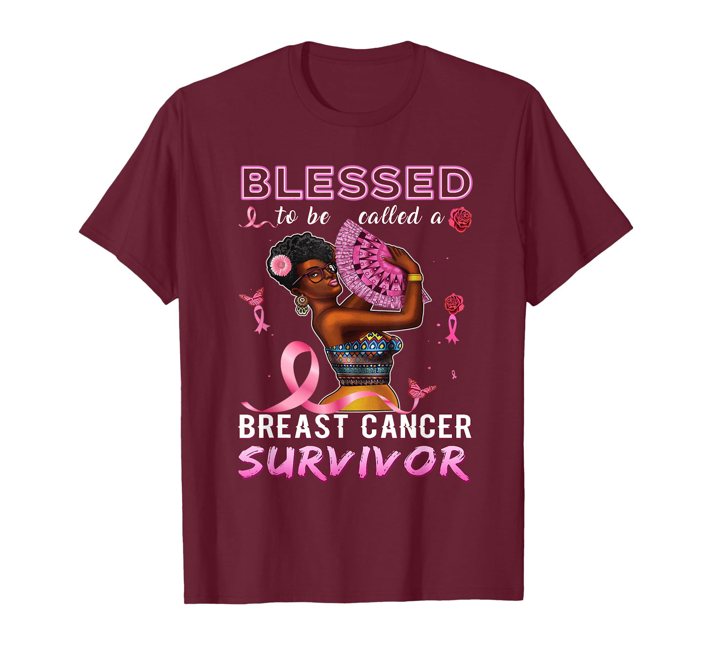 African American Breast Cancer Black Women Blessed Survivor T-Shirt
