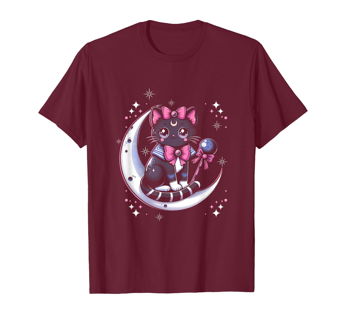 Sailor Meow Cat Sitting On The Moon Space Gothic Halloween T-Shirt