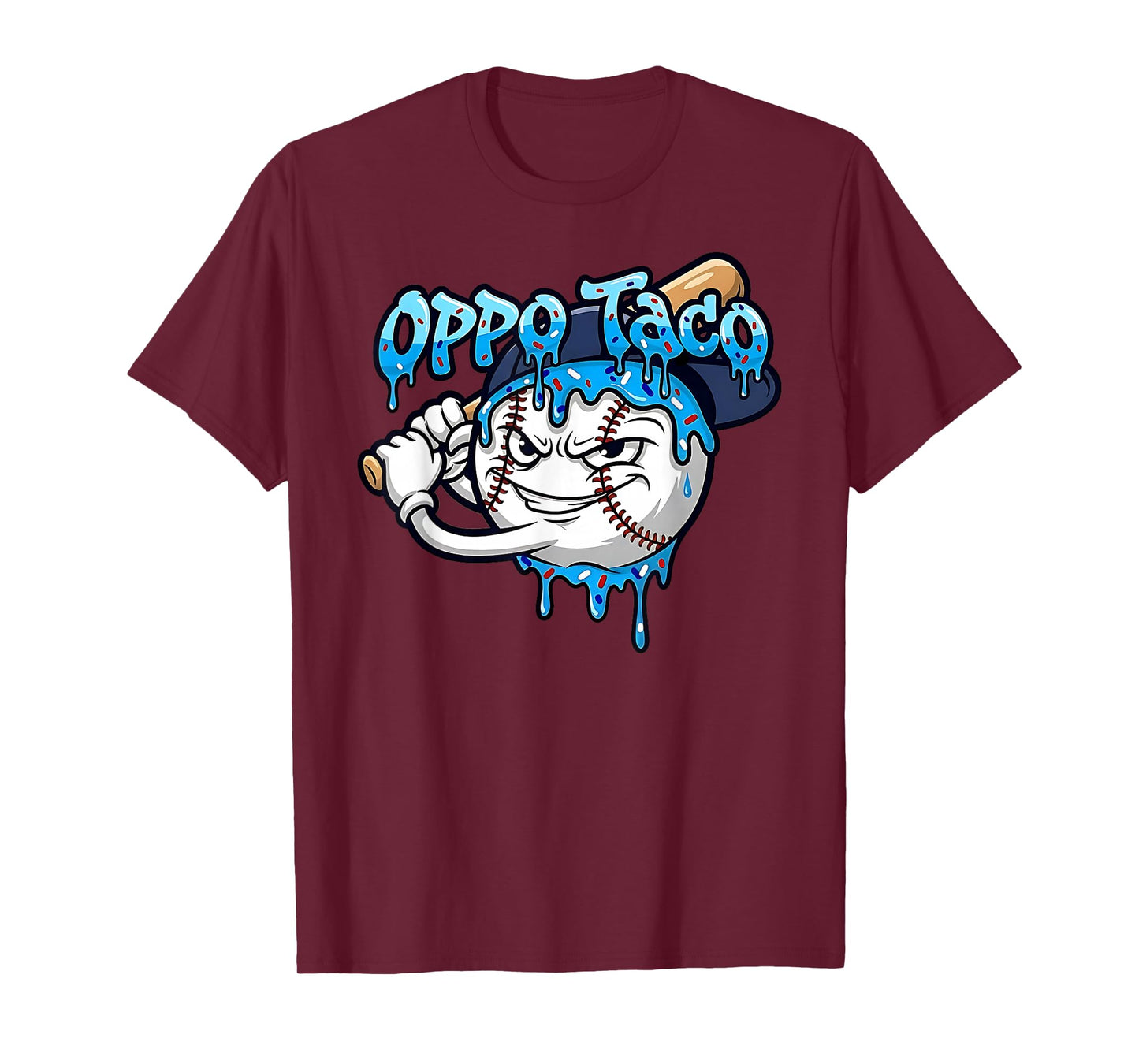 Funny Baseball Ice Cream Drip Oppo Taco T-Shirt