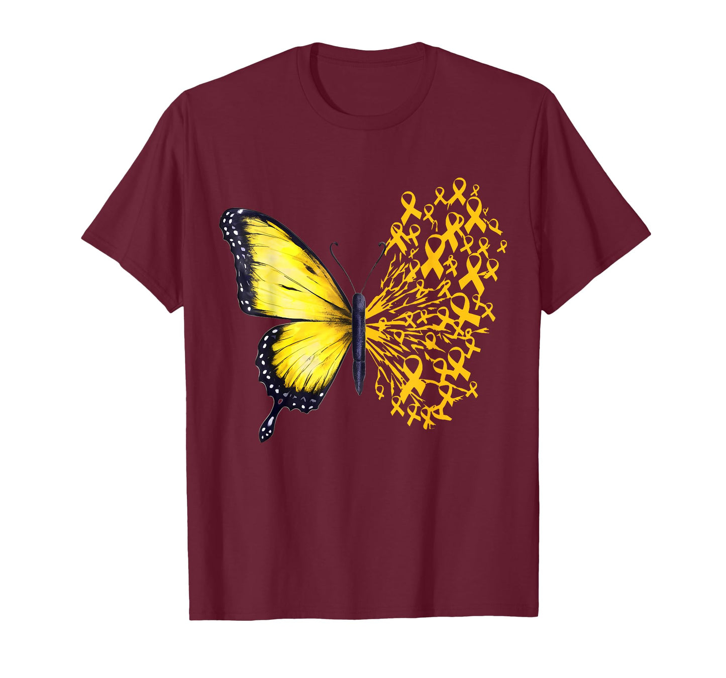 Ribbon Butterfly Child Childhood Cancer Awareness Women T-Shirt