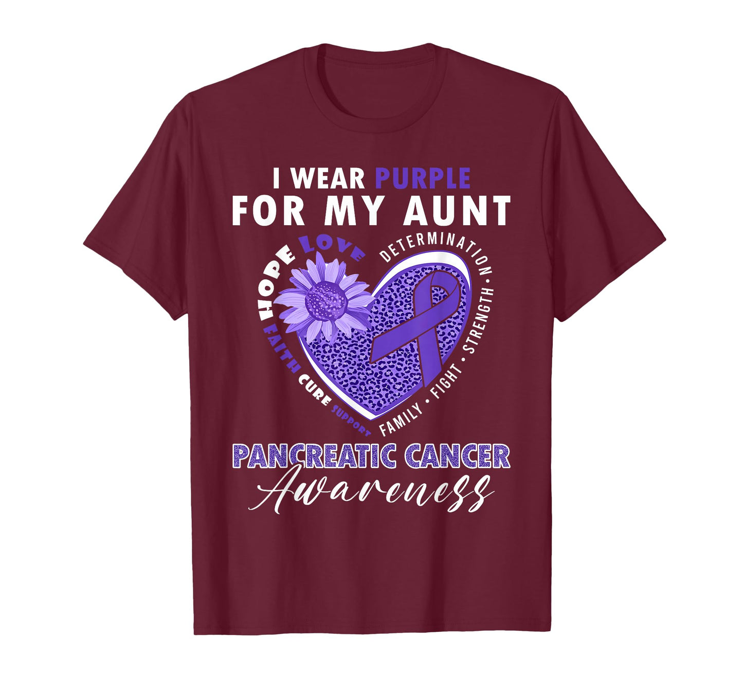 I Wear Purple For My Aunt Pancreatic Cancer Awareness T-Shirt