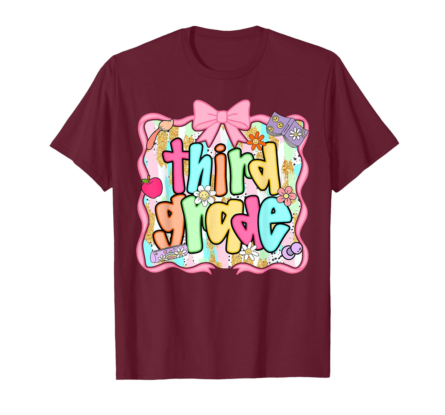 Back To School 3rd Grade Third Grade Preppy Teacher Girl T-Shirt