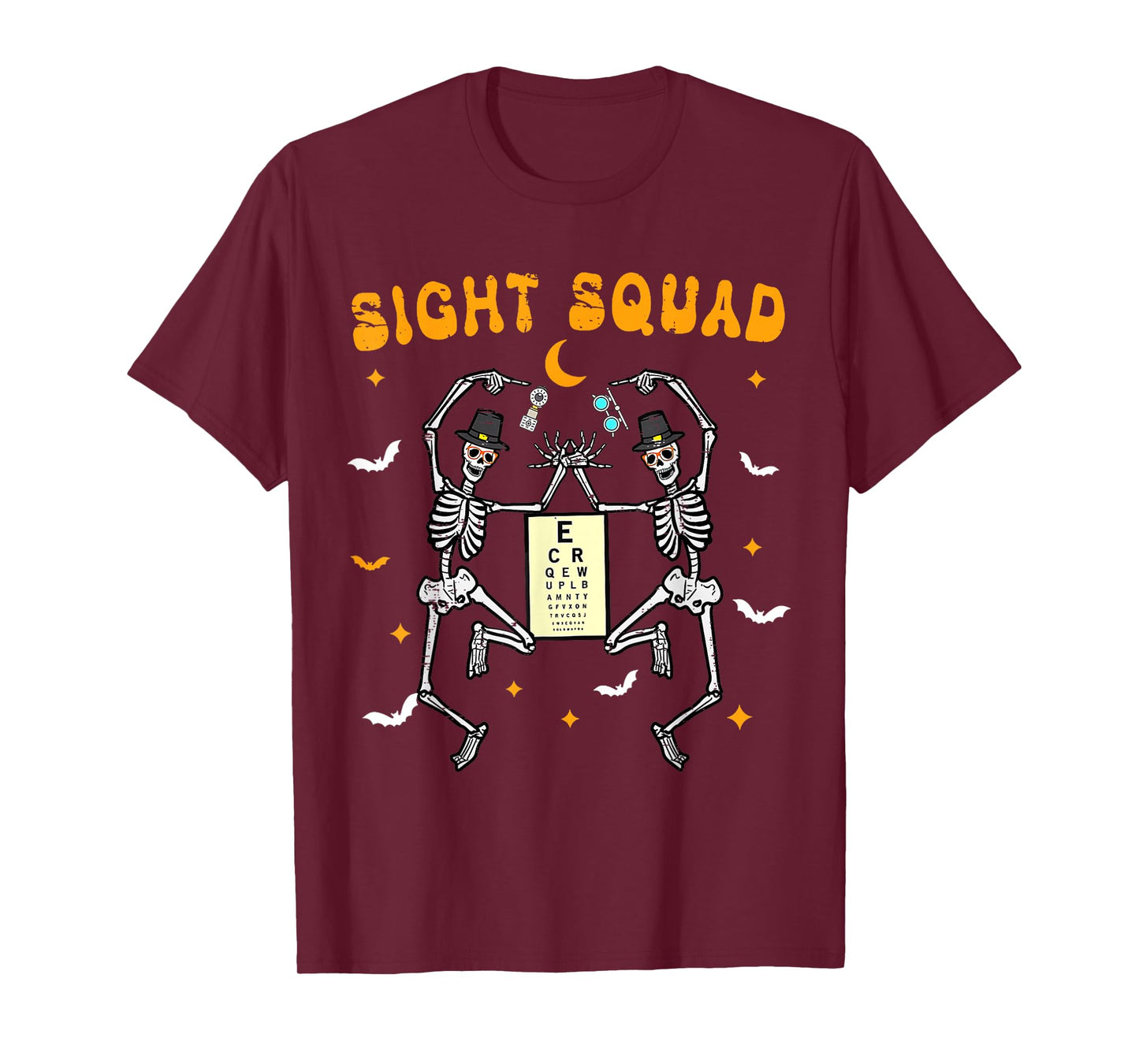 Skeleton Dancing Sight Squad Halloween Optometrist Optometry T-Shirt