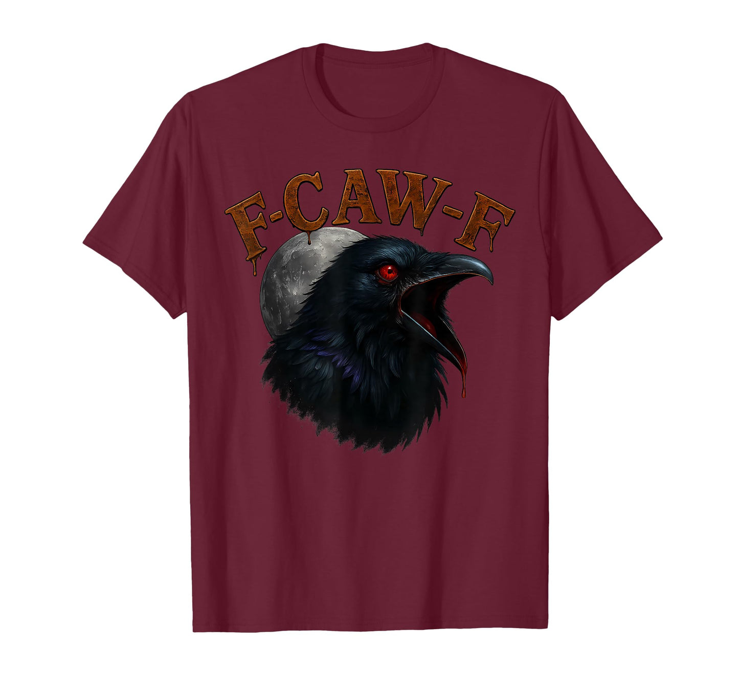 Retro Funny F CAW F Crow and Bird Moon T-Shirt