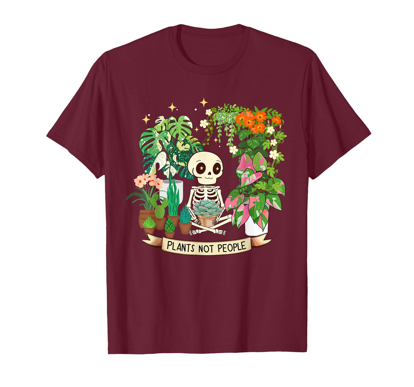 Plant Lover Skeleton Plants Not People T-Shirt