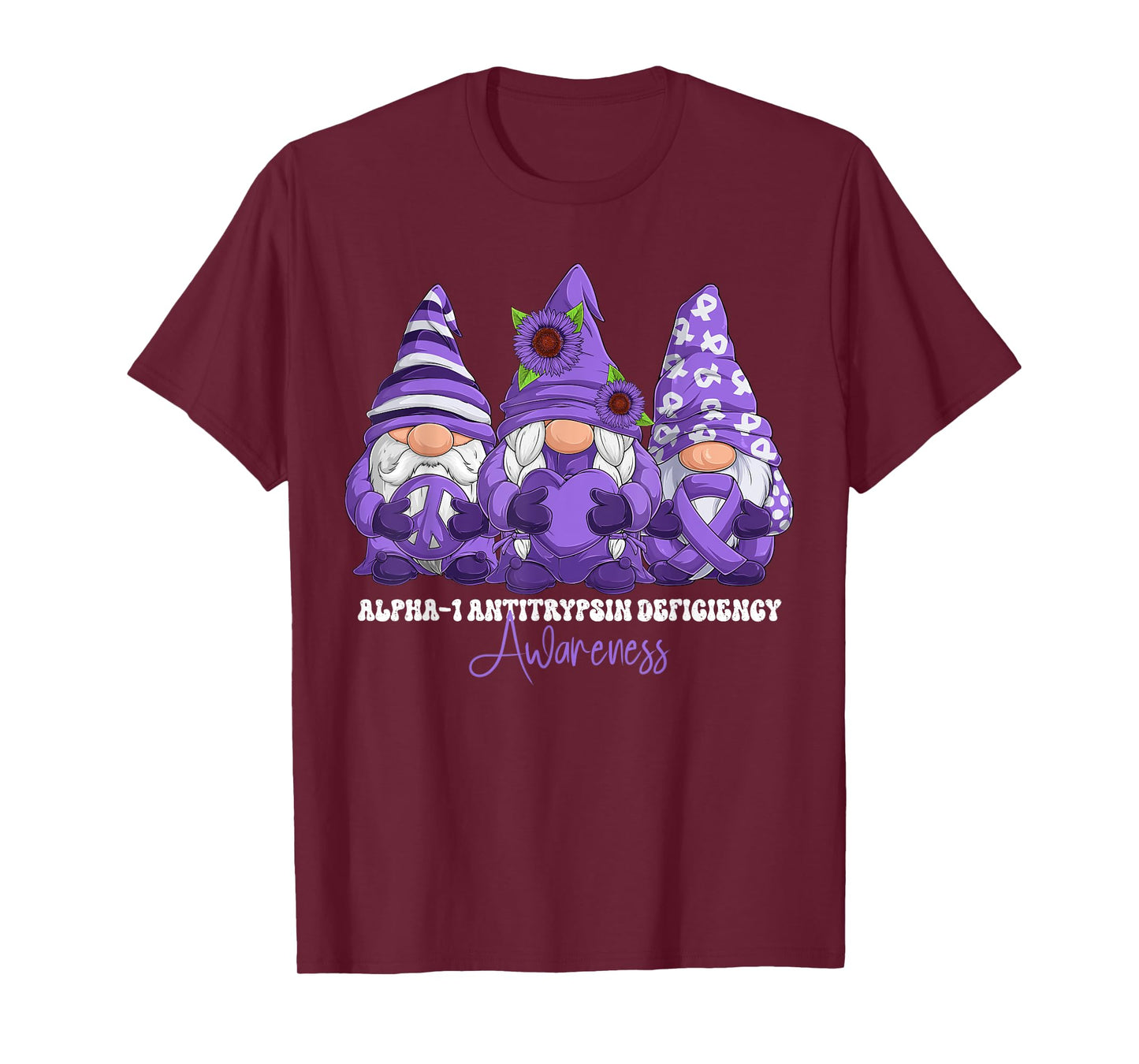 Alpha-1 Antitrypsin Deficiency Awareness Month Purple Ribbon T-Shirt