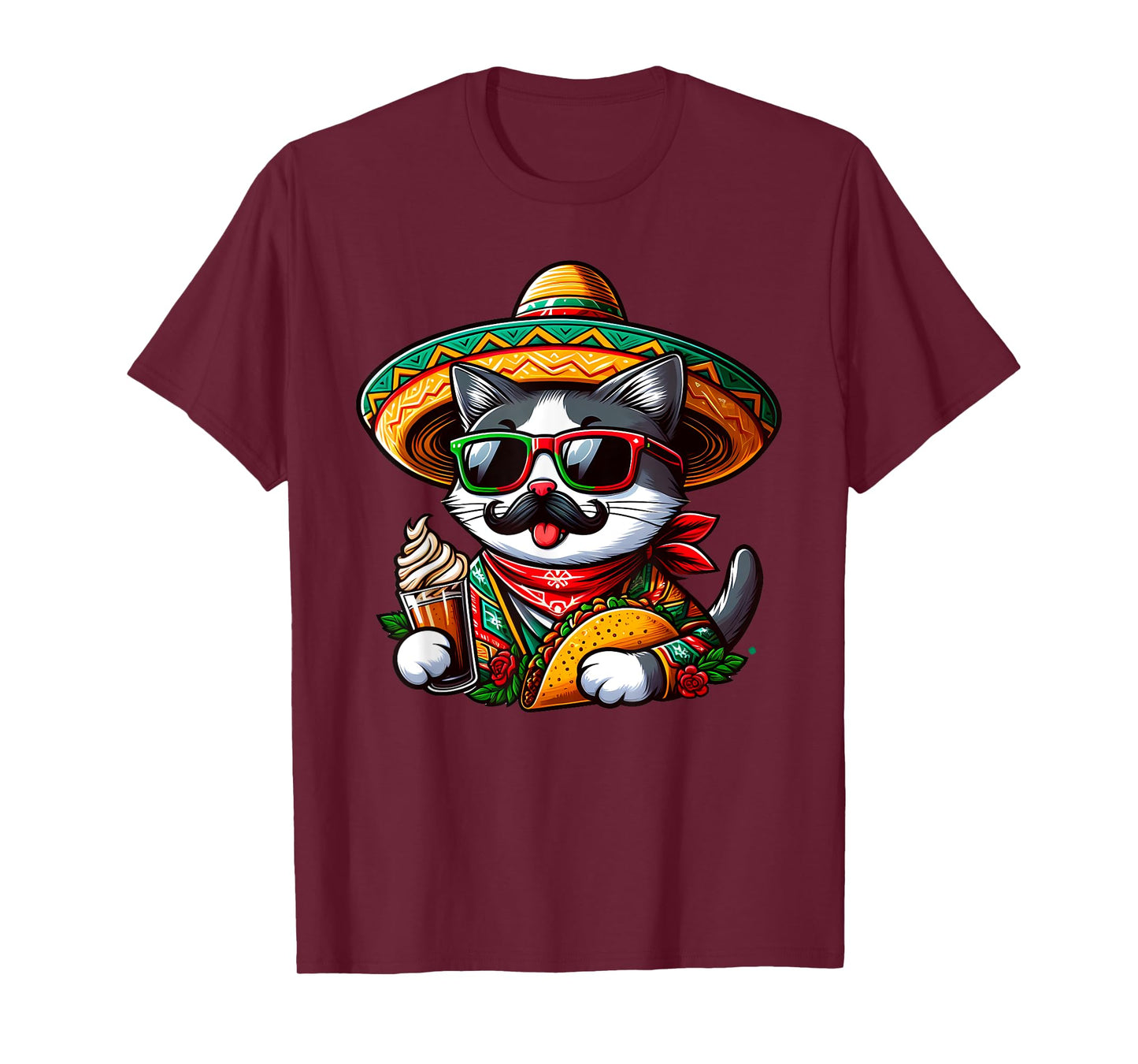 Cinco De Meow Funny Cat Taco Mexican Fiesta T-Shirt