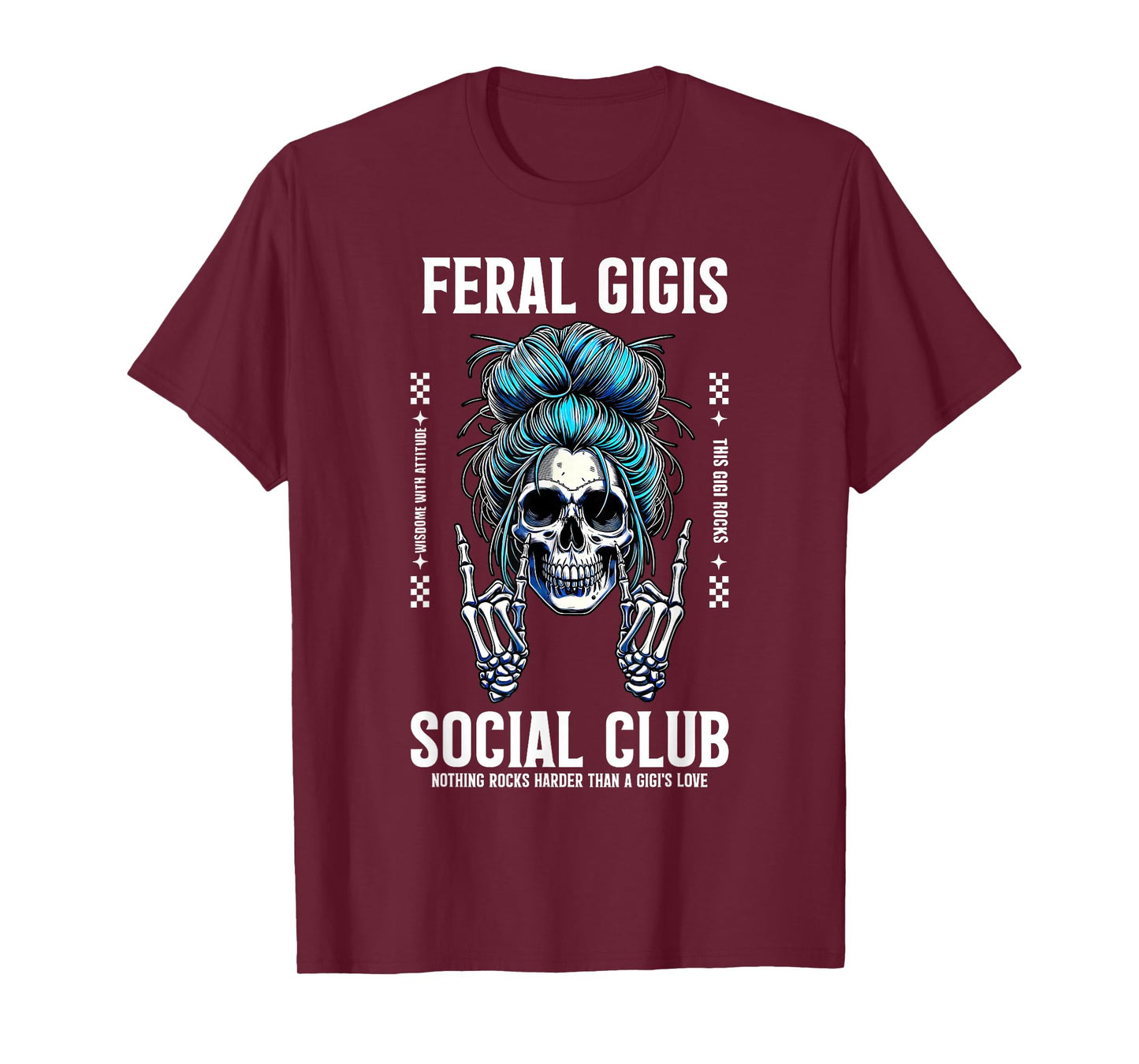 Funny Feral Gigi's Club Skeleton Coffee Grandma Mom T-Shirt