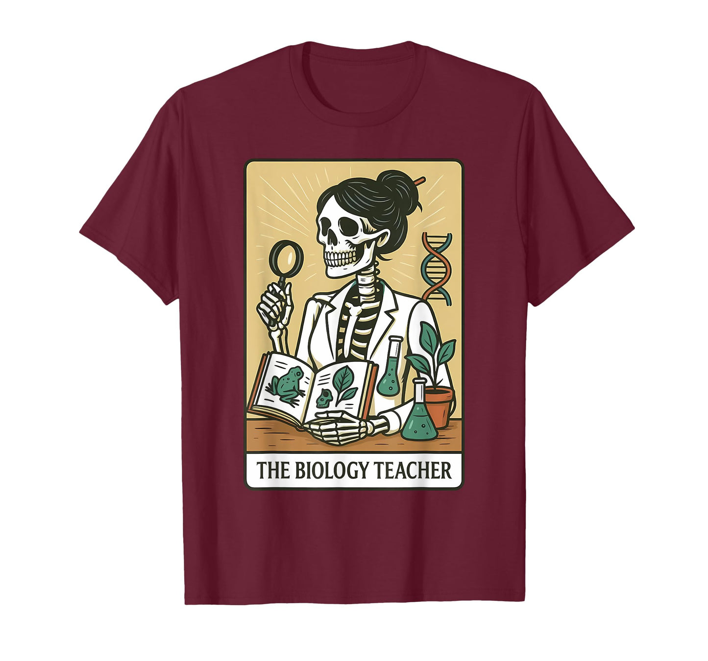 Biology Teacher Tarot Card Skeleton Halloween Botanists T-Shirt