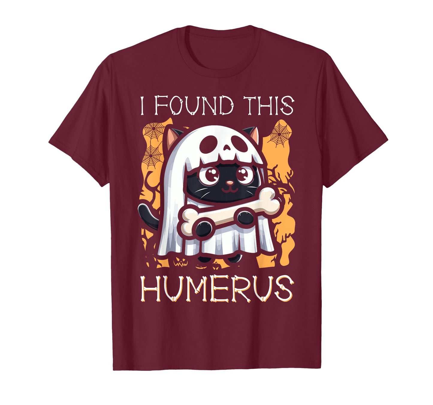 I Found This Humerus - Funny Cat Halloween T-Shirt