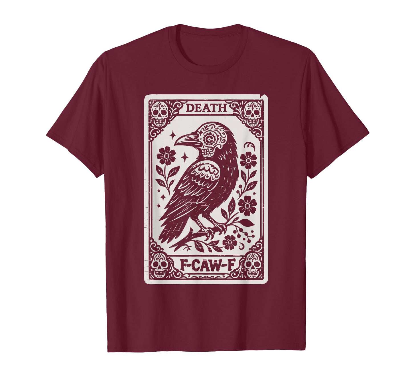 F-Caw-F Black Crow Funny Black Bird Meme Death Tarot Card T-Shirt