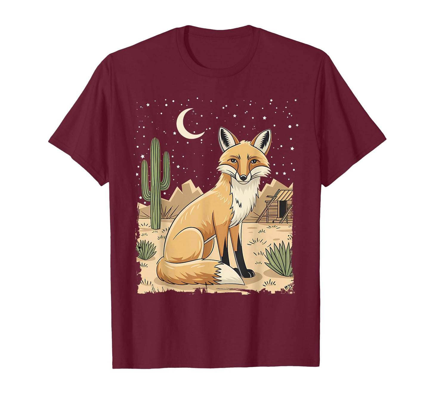 Coyote Desert Nature Scenic Wild Animal South West Cactus T-Shirt