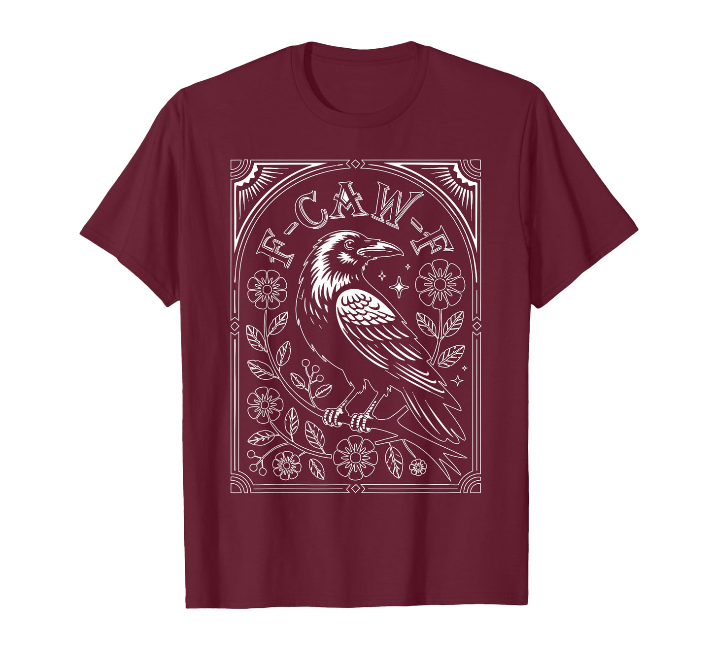 F-Caw-F Black Crow Pun Funny Bird Cawing Grunge Halloween T-Shirt