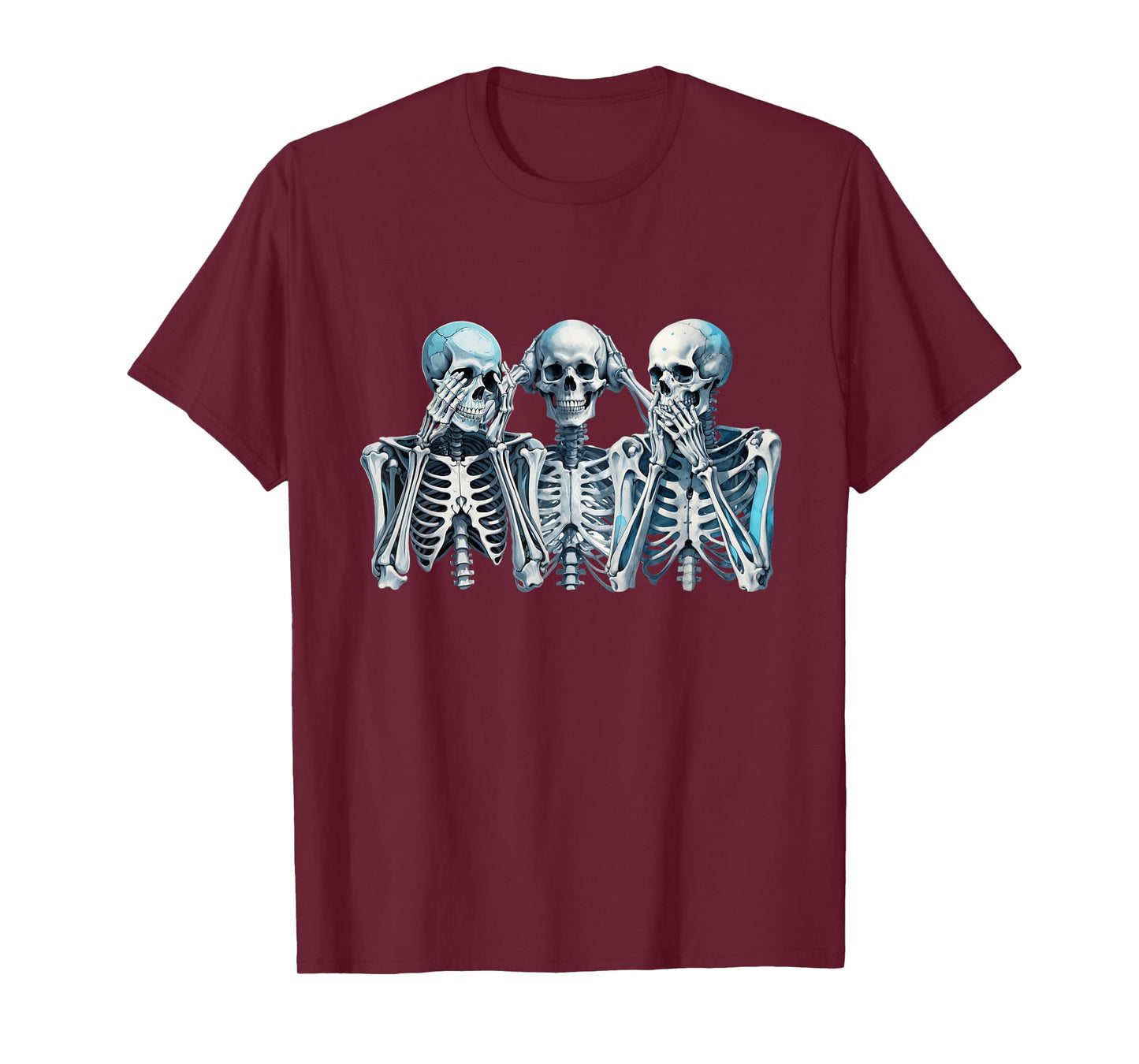 Speak Hear See No Evil Skeleton Three Wise Skeletons T-Shirt