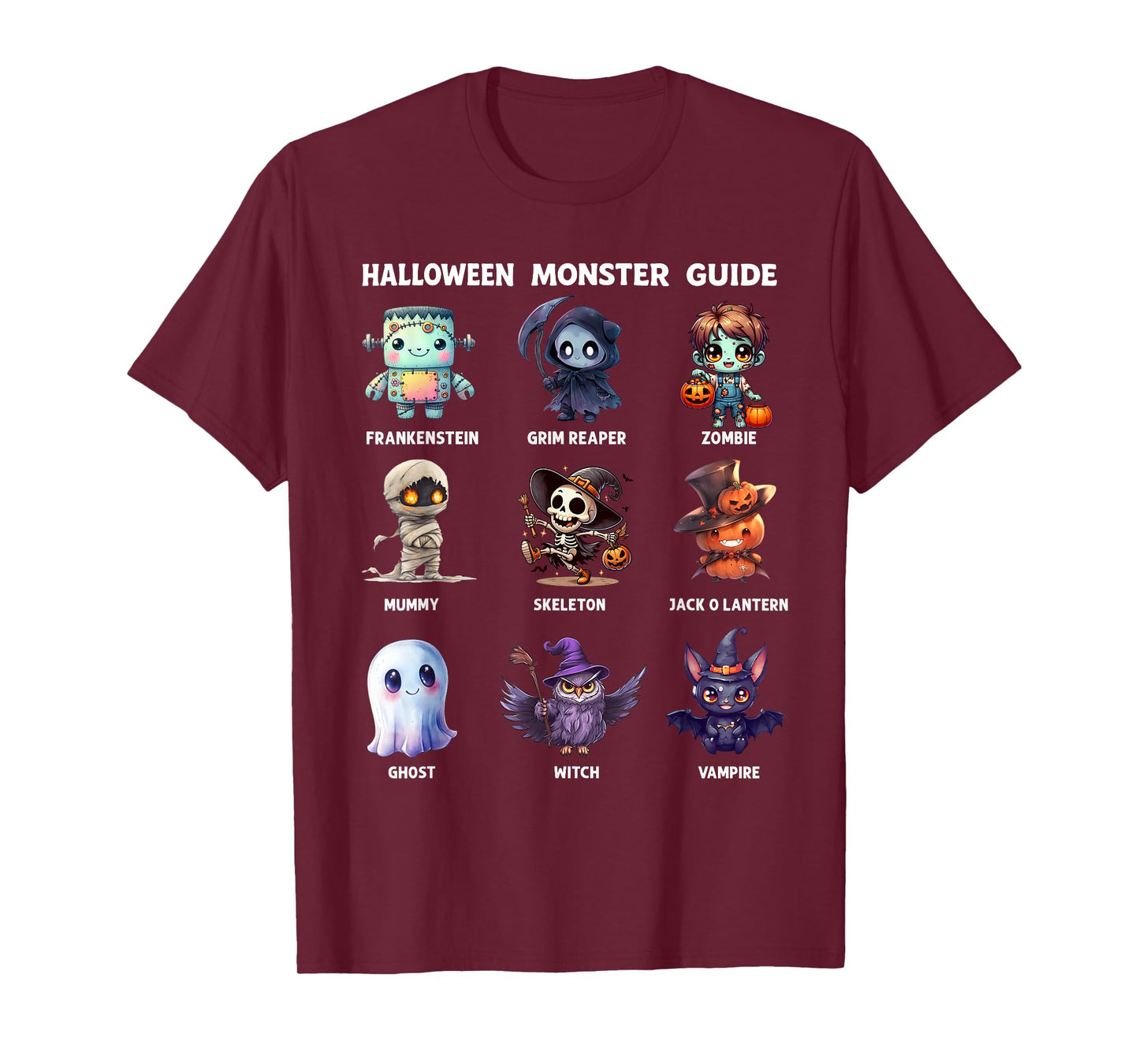Halloween Monster Guide Funny Halloween Kids Boys Girls T-Shirt