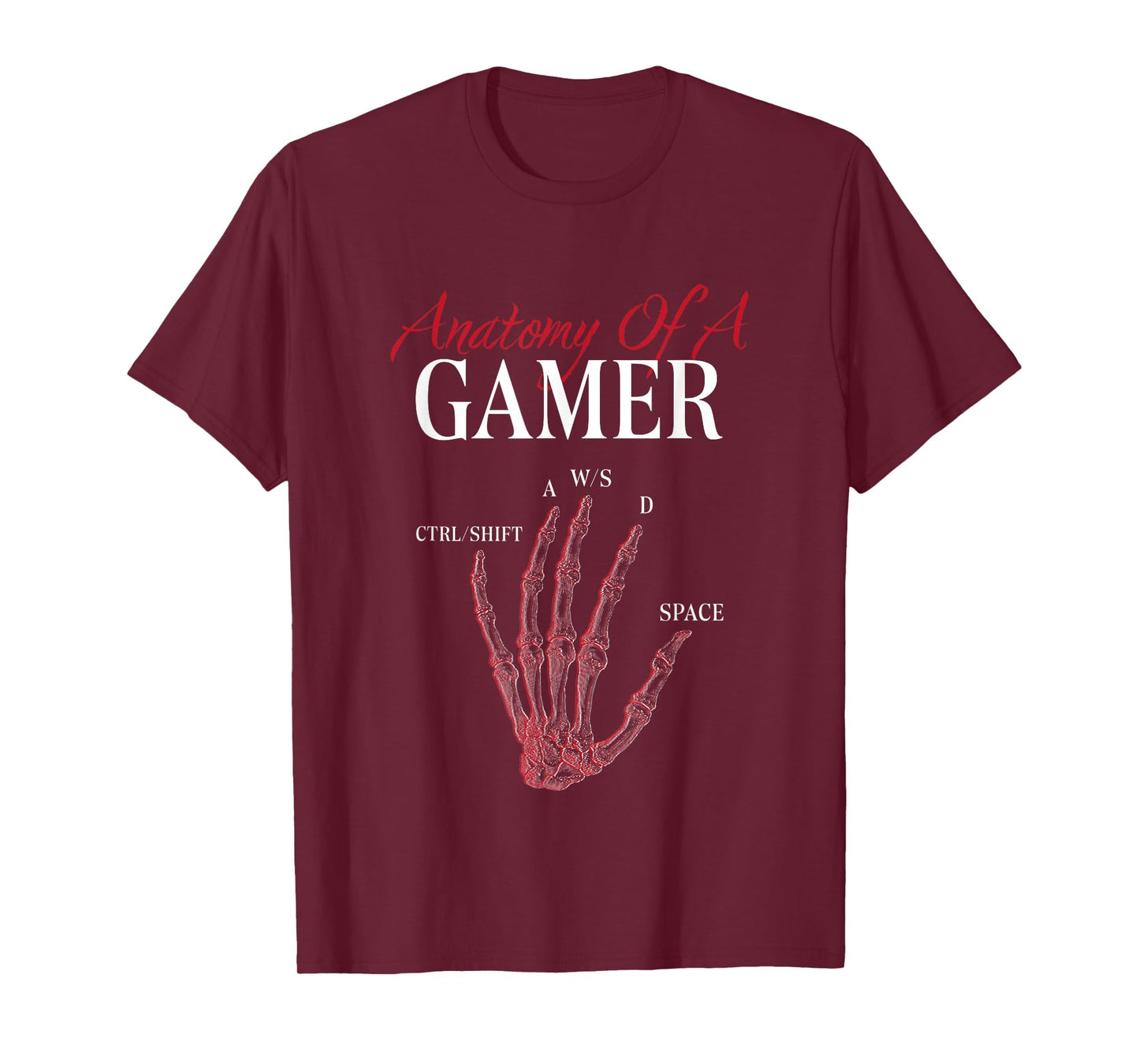 Anatomy of A Gamer Skeleton Hand Funny T-Shirt