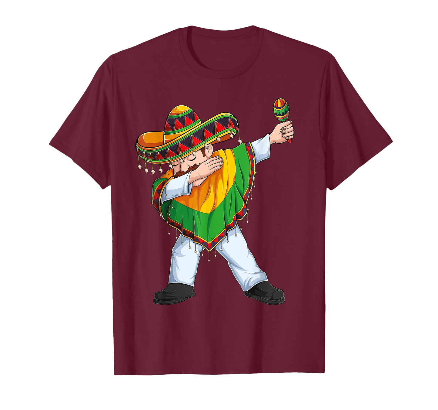 Dabbing Mexican Man Poncho Sombrero Cinco De Mayo Fiesta Men T-Shirt