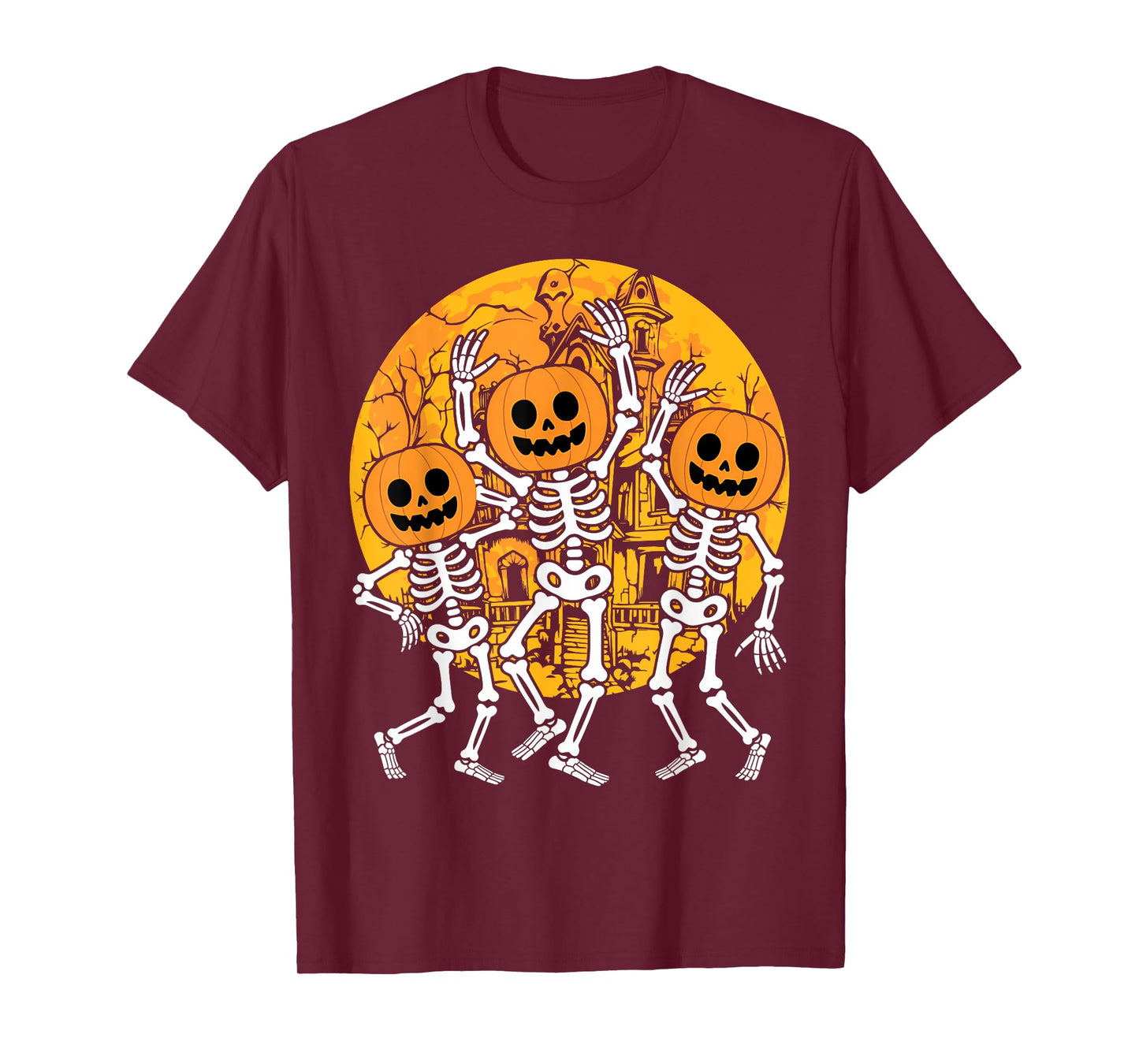Dancing Skeleton Pumpkin Halloween T-Shirt