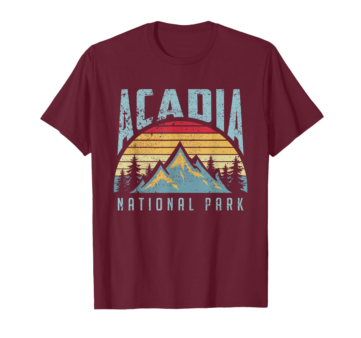 Acadia National Park Maine Mountains Retro T Shirt T-Shirt