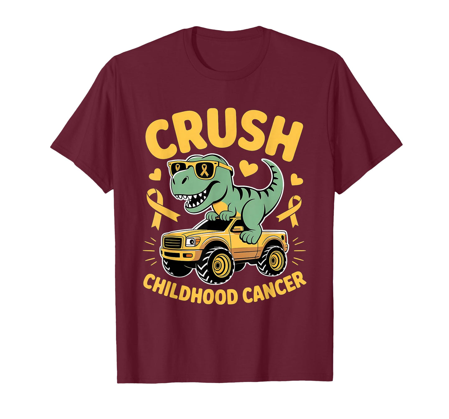 Crush Childhood Cancer Gold Ribbon Kids Boys Girls Toddlers T-Shirt