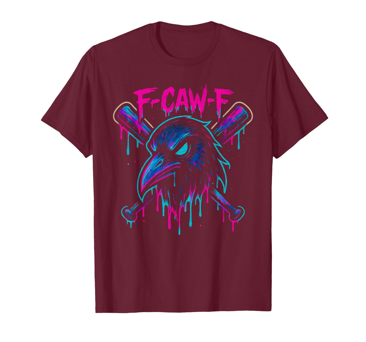 Cool Baseball F Caw F Crow Funny Fcawf Raven Fawk Off Bird T-Shirt