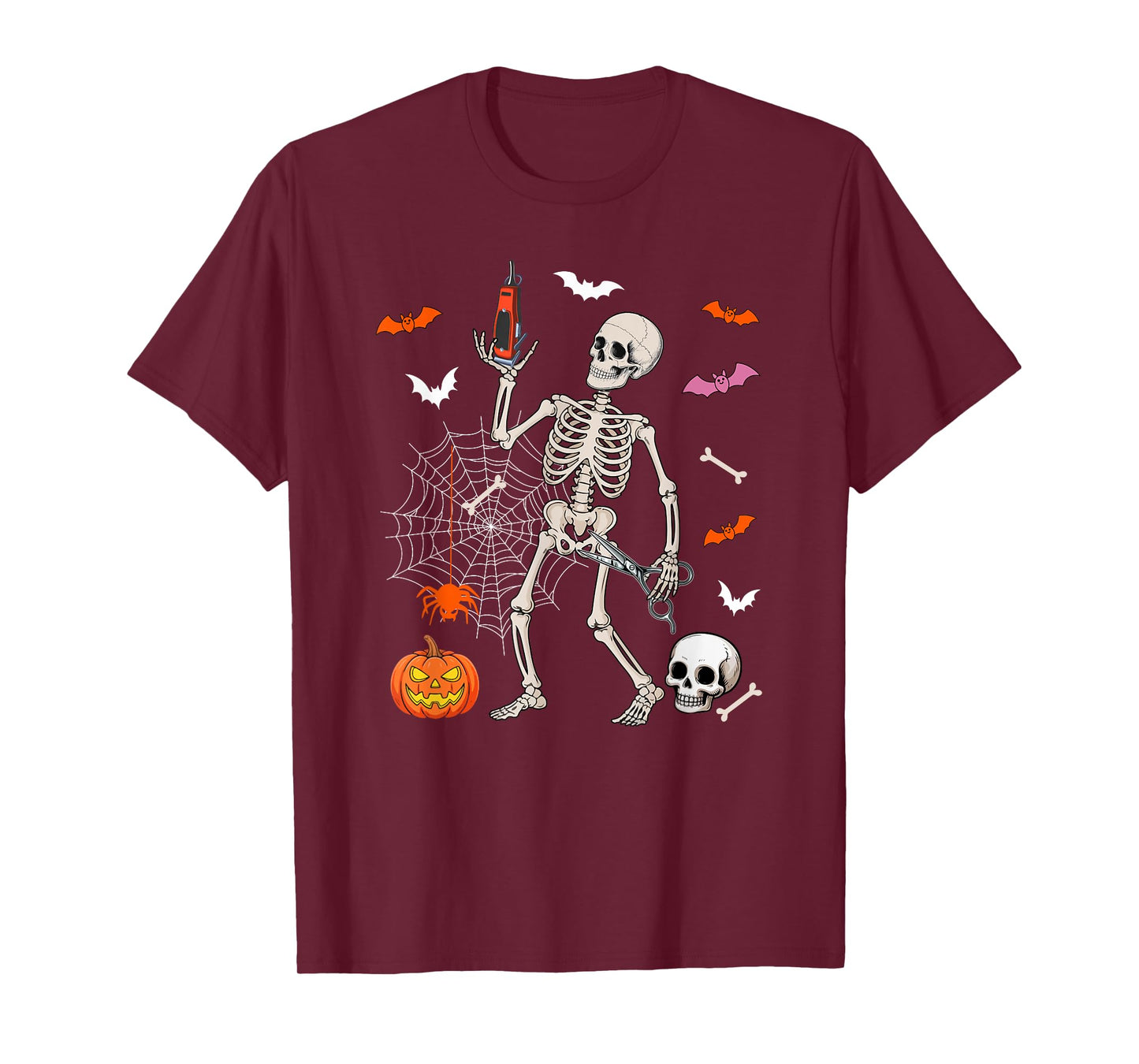 Barber Job Horror Skeleton Halloween Costume Team T-Shirt