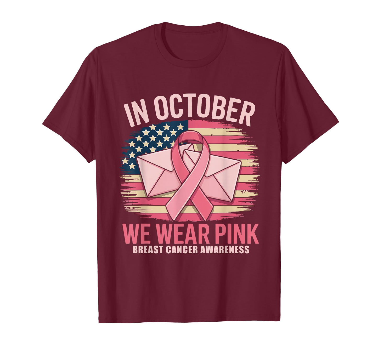 October We Wear Pink Breast Cancer Awareness Postal Worker T-Shirt