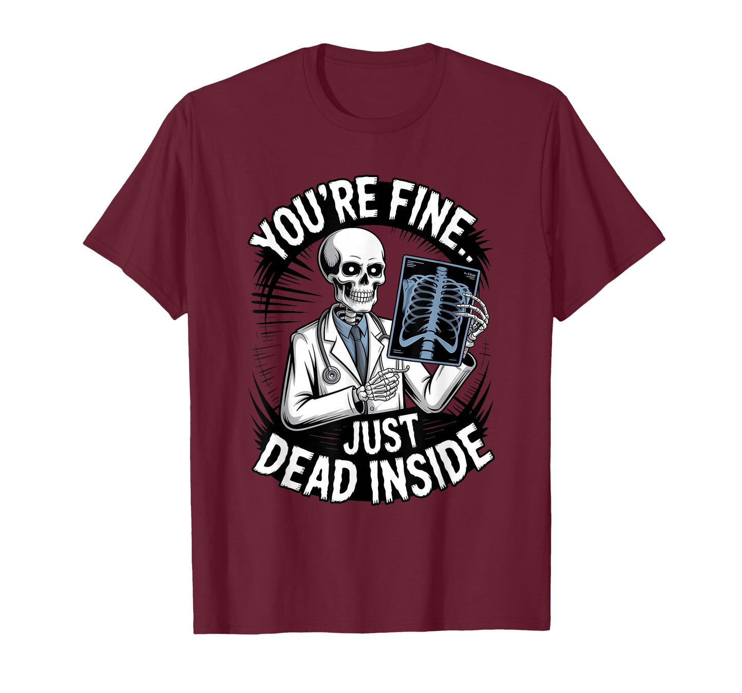 Skeleton Doctor Halloween Spooky Sarcastic Medical T-Shirt
