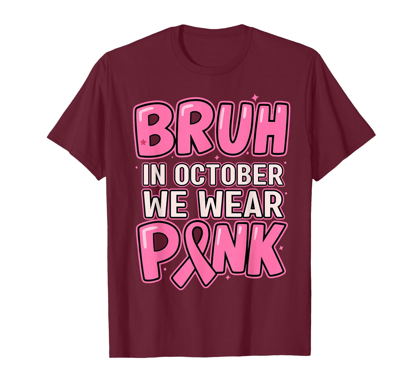 Breast Cancer Awareness October We Wear Pink Boys Kids Teens T-Shirt