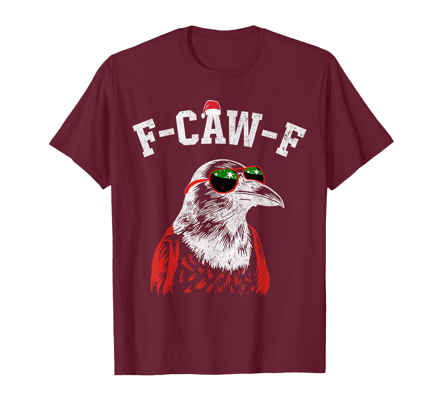 F-Caw-F Black Crow Bird Retro Vintage Christmas T-Shirt