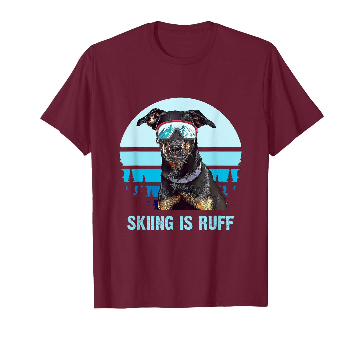 Beauceron Winter Skiing is Ruff Ski Dog Lover Men Women Girls Kids T-Shirt