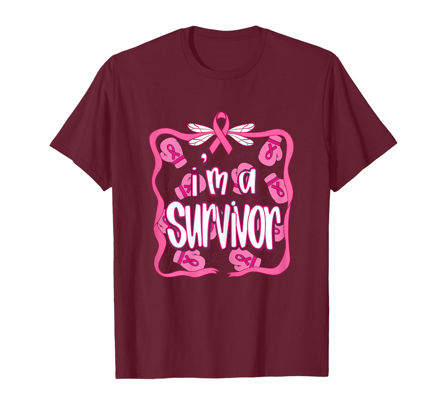 I'm A Survivor Breast Cancer Awareness Boxing Gloves T-Shirt