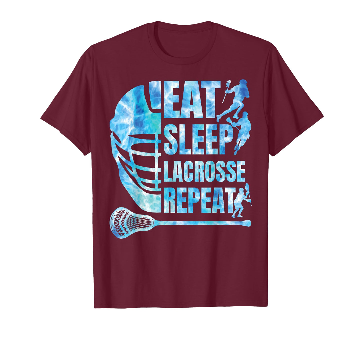 Boys Lacrosse-Shirt Men Funny Lax Eat Sleep Lacrosse Repeat T-Shirt