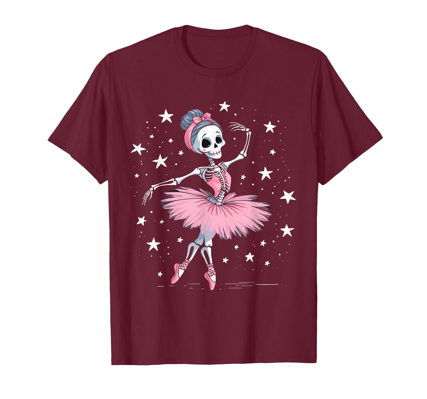 Skeleton Ballerina Ballet Dance Cute Halloween Costume Girls T-Shirt